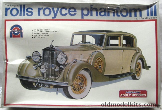Anmark 1/16 1937 Rolls Royce Phantom III Sports Saloon - (ex-Entex / Gunze Sangyo), 9000 plastic model kit
